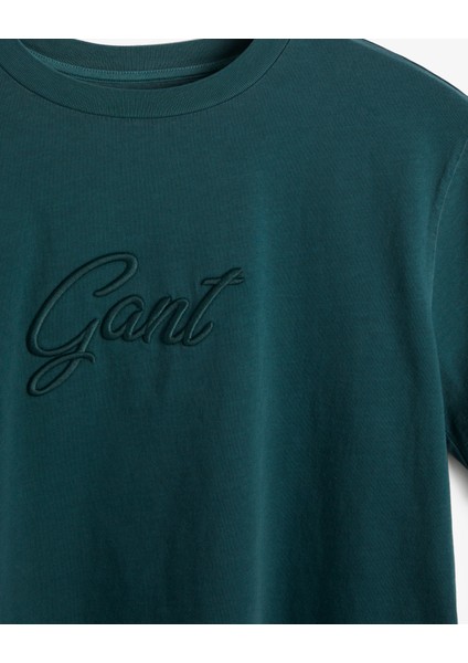 Kadın Yeşil Regular Fit Bisiklet Yaka Logolu T-Shirt 42323301T.374