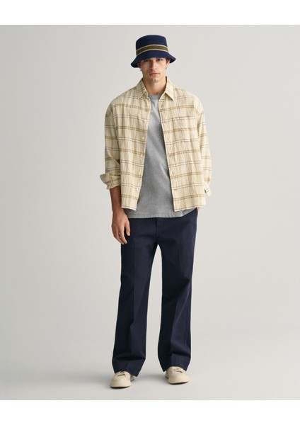 Erkek Bej Oversize Fit Klasik Yaka Kareli Gömlek 3240055.239 fiyatları