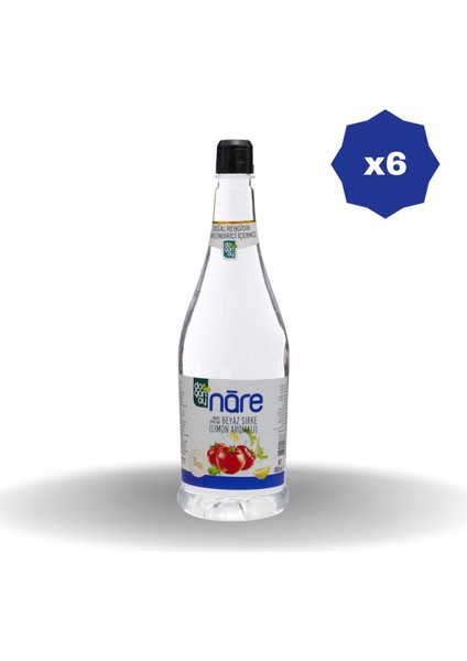 Nare Pet Beyaz Sirke 1000 ml - (6 Adet)