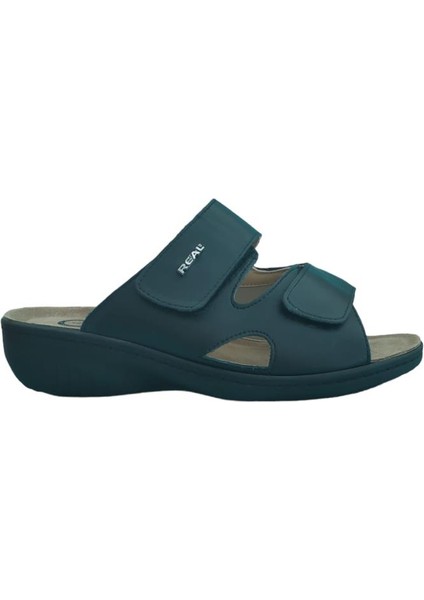 Geniş Kalıp Kadın Yanı Streç Cırtlı Terlik 381