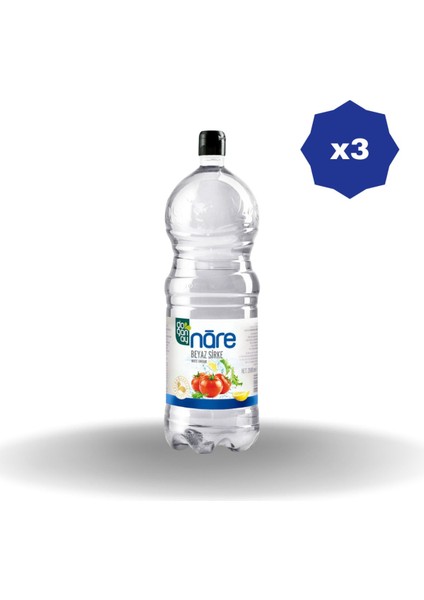 Nare Pet Beyaz Sirke 2000 ml - (3 Adet)