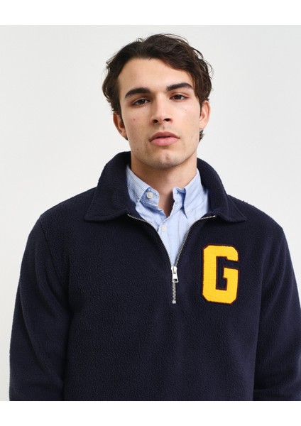 Erkek Lacivert Regular Fit Yarım Fermuarlı Logolu Sweatshirt 2015094.433 fırsatları