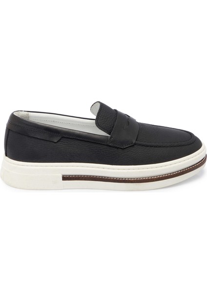 Siyah Hakiki Deri Erkek Loafer - E24I1AY56706-A41