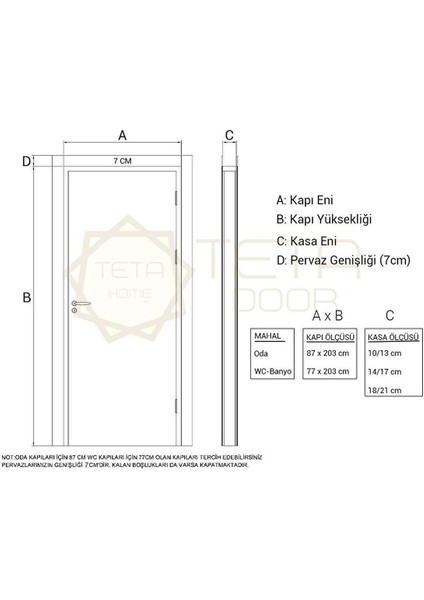Amanos Amerikan Panel Kapı BEYAZ-77X203-14/17-WC-BANYO fırsatları