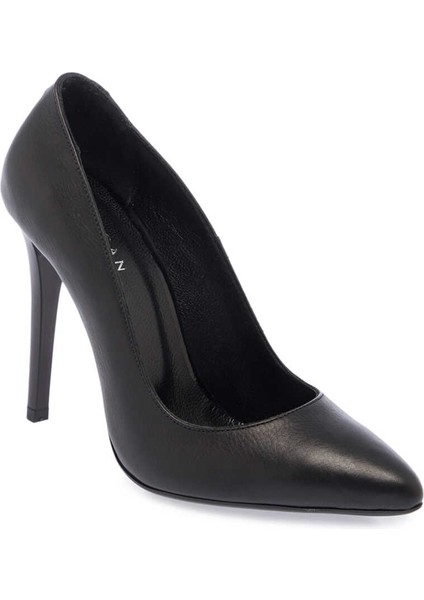 Siyah Hakiki Deri Kadın Stiletto - K24I1AY67482-A23