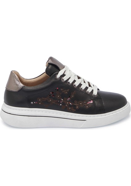 Siyah Hakiki Deri Kadın Sneaker - K25I1AY68096-A23