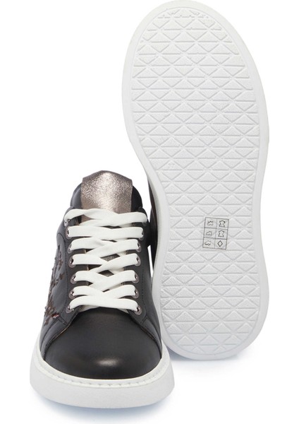 Siyah Hakiki Deri Kadın Sneaker - K25I1AY68096-A23