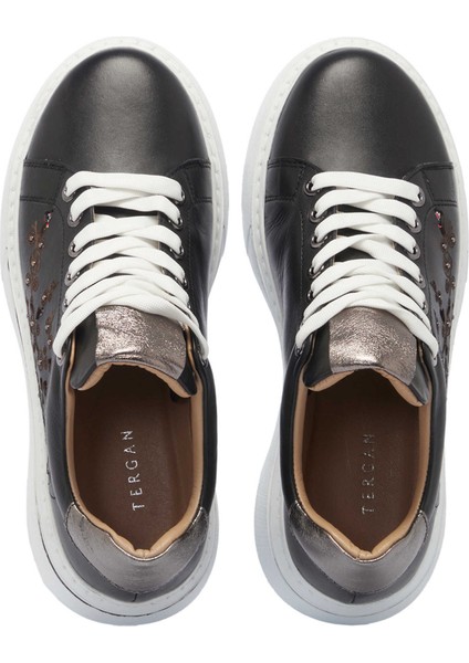 Siyah Hakiki Deri Kadın Sneaker - K25I1AY68096-A23