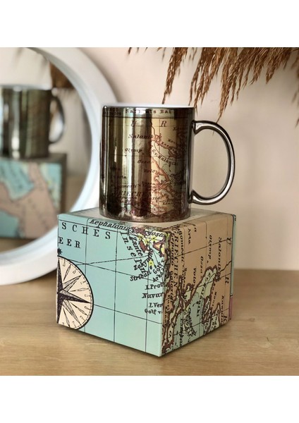 Özel Kutulu Our Adventure Mug Tasarımlı Gümüş Kupa