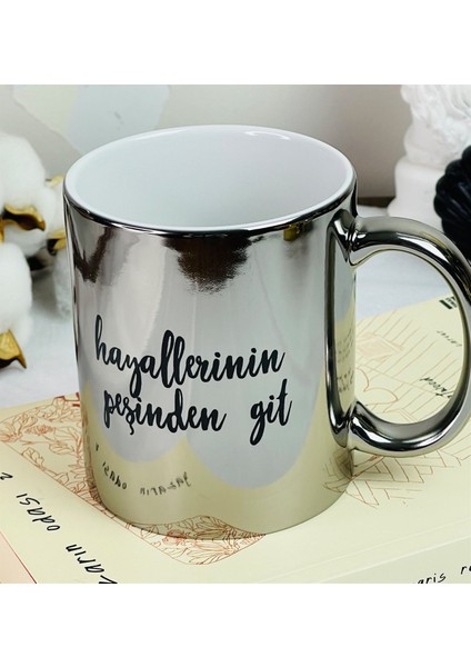 Hayallerinin Peşinden Git Tasarımlı Gümüş Kupa