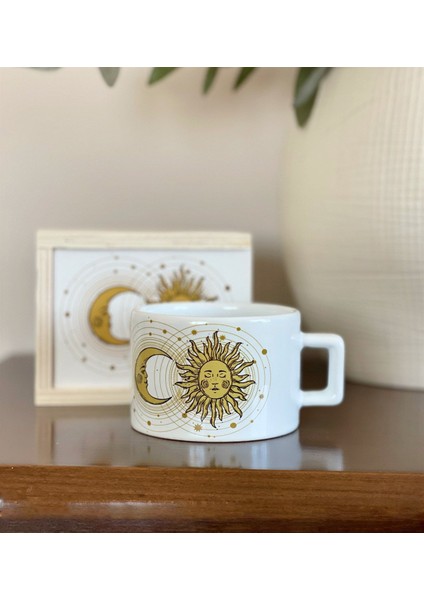 Tarot Ay ve Güneş Tasarımlı Kutulu Kupa