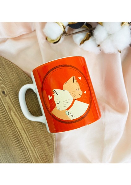 Sevimli Aşık Kediler Tasarımlı Kupa Bardak fiyatları