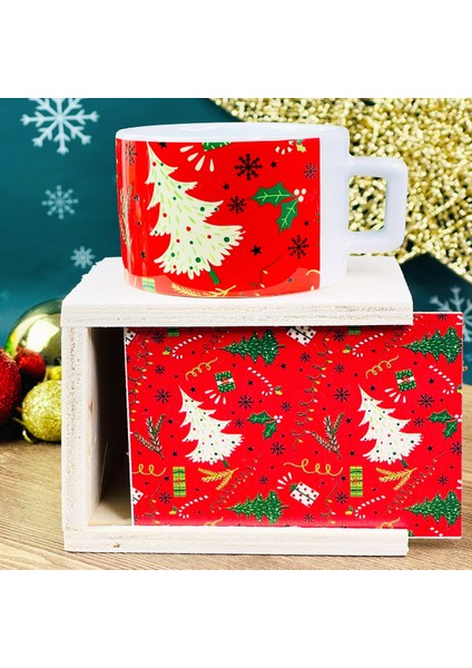 Kırmızı Yeni Yıl Yılbaşı Tasarımlı Kutulu Kupa fiyatları