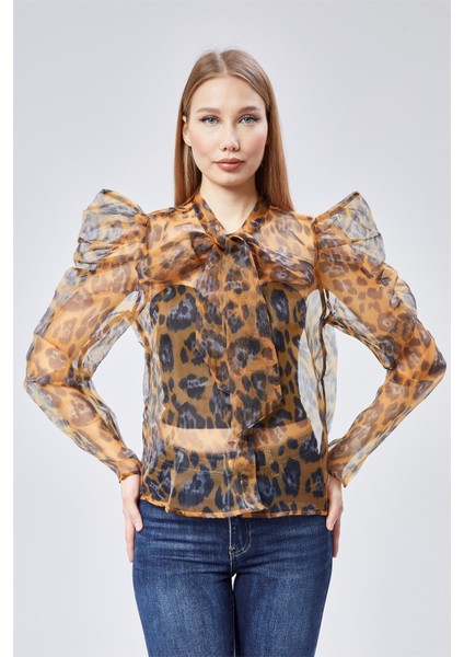 Leopar Desenli Gömlek