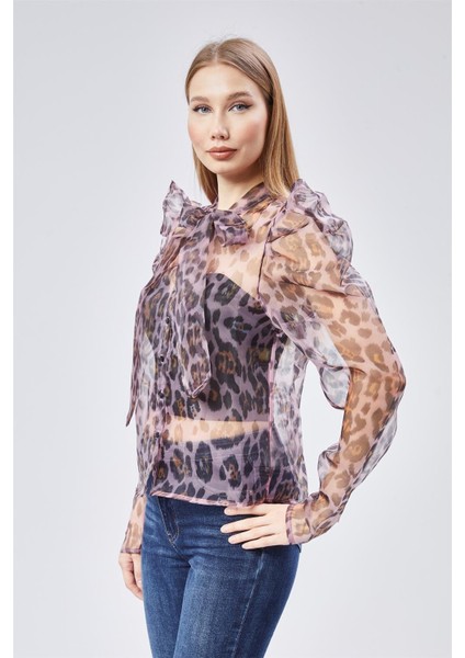Leopar Desenli Gömlek