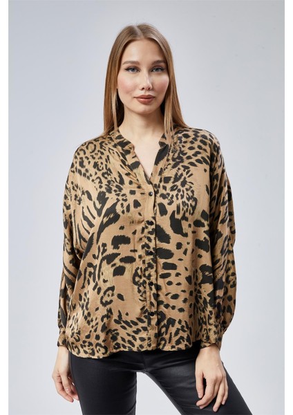 Leopar Desenli Gömlek
