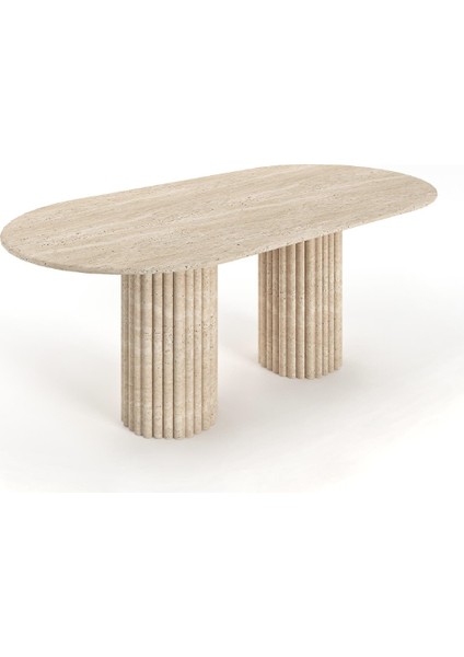 Damaris- Traverten Mermer Küp Ayaklı Yemek Masası fiyatları