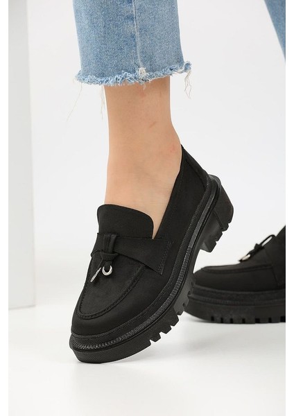 Loafer Günlük Kadın Siyah Süet Rahat Ayakkabı fiyatları