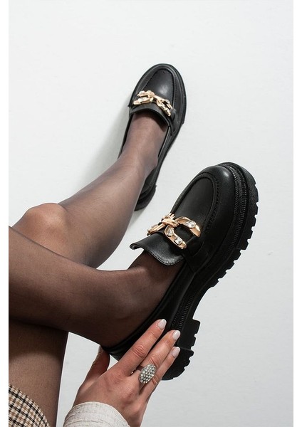 Loafer Günlük Kadın Siyah Taş Detaylı Rahat Ayakkabı fiyatları