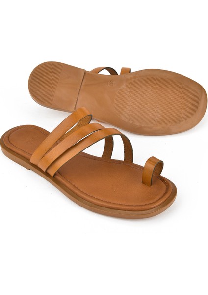 , Kadın Hakiki Deri Terlik 1511010Z1018 Taba indirimleri