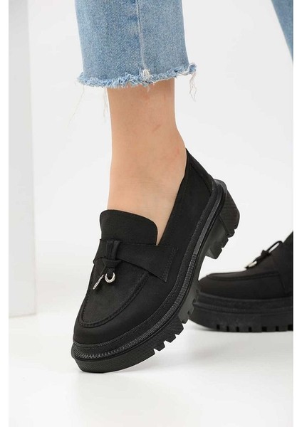 Loafer Kadın Süet Kırmızı Tokalı Günlük Ayakkabı fırsatları