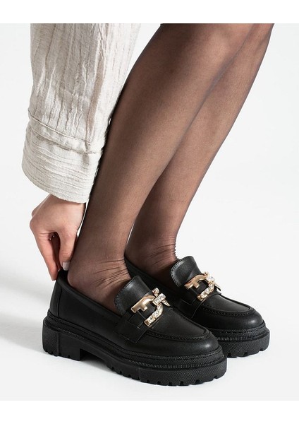 Loafer Günlük Kadın Siyah Taş Detaylı Rahat Ayakkabı fiyatları