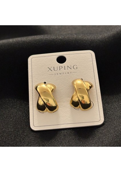 14K Altın Kaplama Xuping Gold Çelik Küpe