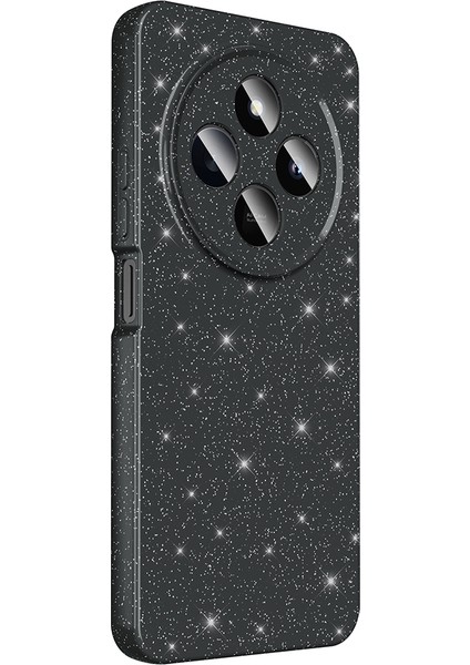 Xiaomi 14C Uyumlu Kılıf Koton Simli Siyah + Ekran Koruyucu