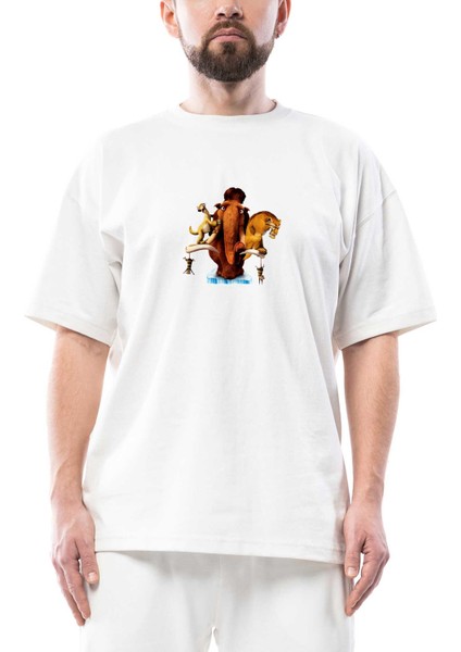 Buz Devri End Of The World Oversize Beyaz Tişört