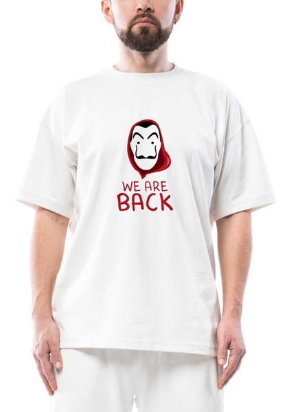 La Casa De Papel We Are Back Oversize Beyaz Tişört