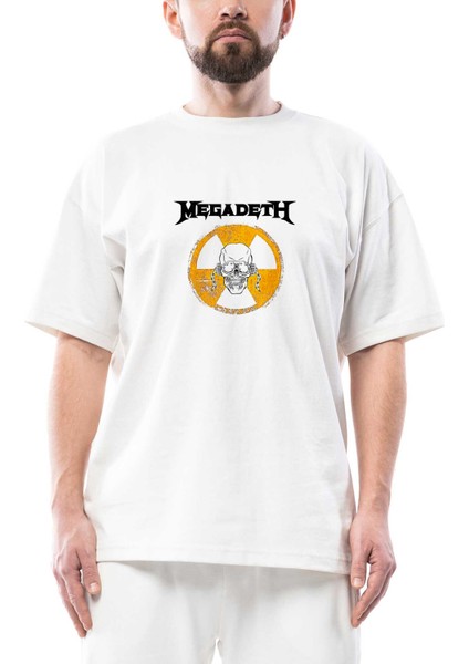 Megadeth Danger Oversize Beyaz Tişört
