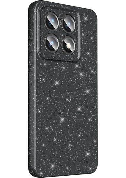 Xiaomi 14T Uyumlu Kılıf Koton Simli Siyah + Ekran Koruyucu