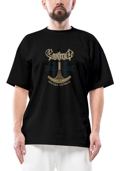 Ensiferum Heathen Defiance Oversize Siyah Tişört