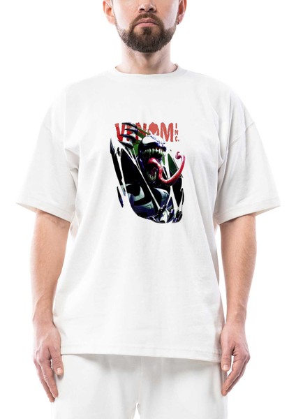 Venom Shred Oversize Beyaz Tişört