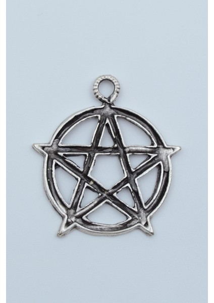 Pentagram Yıldızı Gümüş Kaplama Kolye Ucu