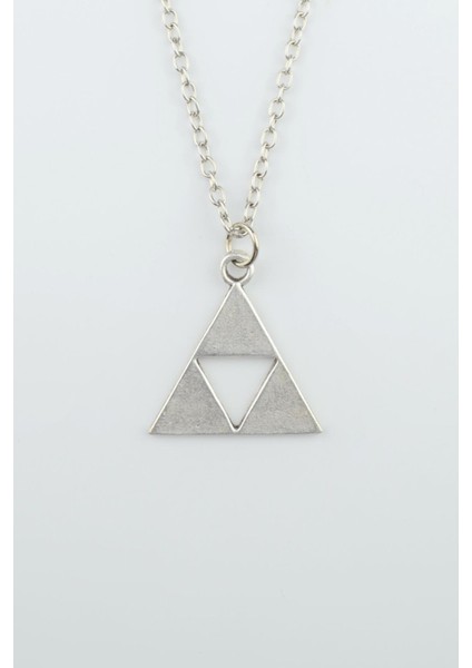 The Legend Of Zelda - Üçgen Gümüş Kaplama Düz Zincir Kolye