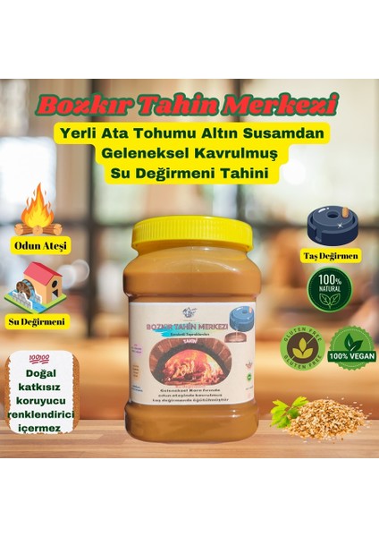 Yerli Ata tuhum Altın Susamı Tahini (kavrulmuş) 930 gr (su değirmeni)