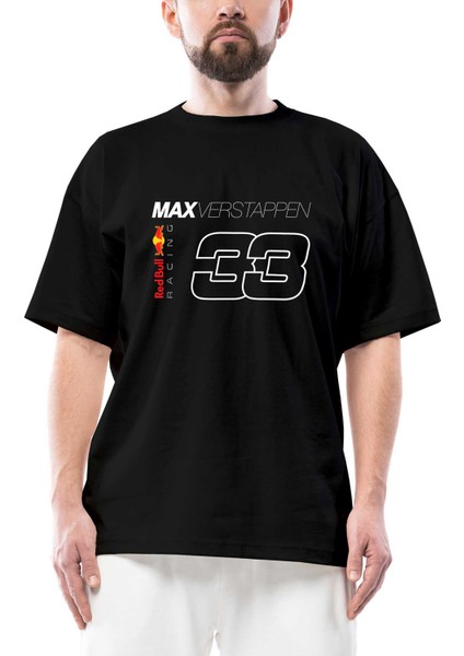 F1 33 Max Verstappen Oversize Siyah Tişört