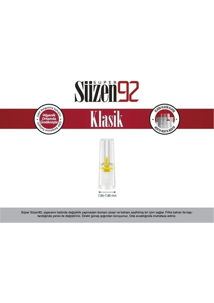 Süzen92 1200'lük Sigara Filtresi Ağızlık + 2 Adet 10'lu Taşıma Kutusu