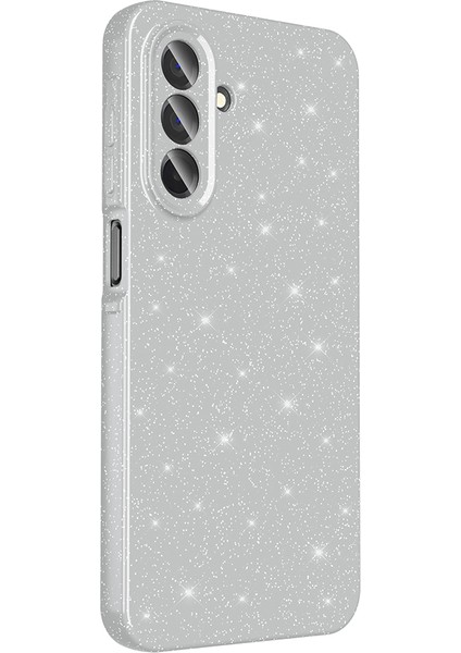 Samsung Galaxy A26 Uyumlu Kılıf Koton Simli Gri + Ekran Koruyucu