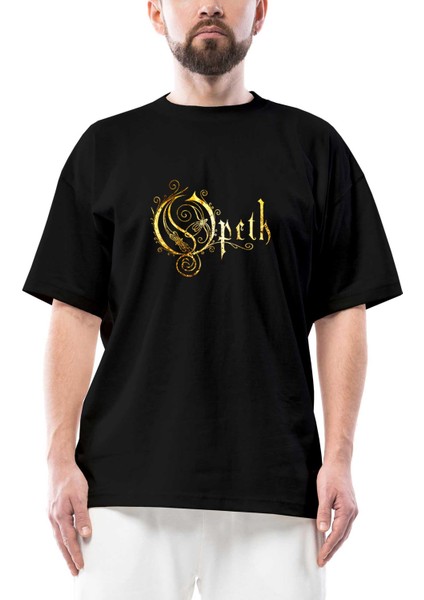 Opeth Logo Classic Oversize Siyah Tişört