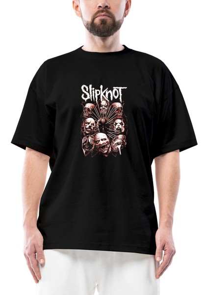 Slipknot Head Oversize Siyah Tişört