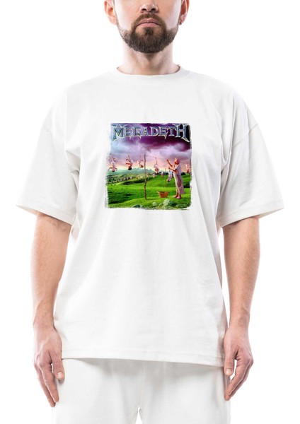 Megadeth Youthanasia Oversize Beyaz Tişört