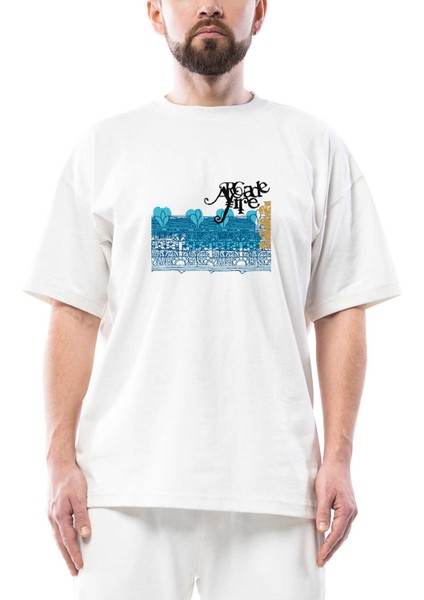 Arcade Fire Arcade Fire Oversize Beyaz Tişört