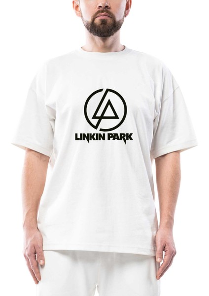 Linkin Park Logo Oversize Beyaz Tişört