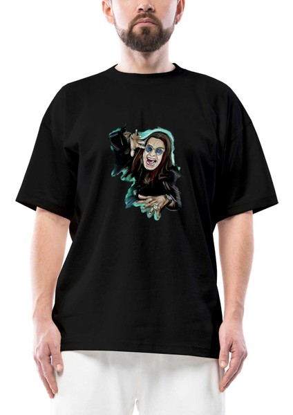 Ozzy Osbounre Colors Body Oversize Siyah Tişört