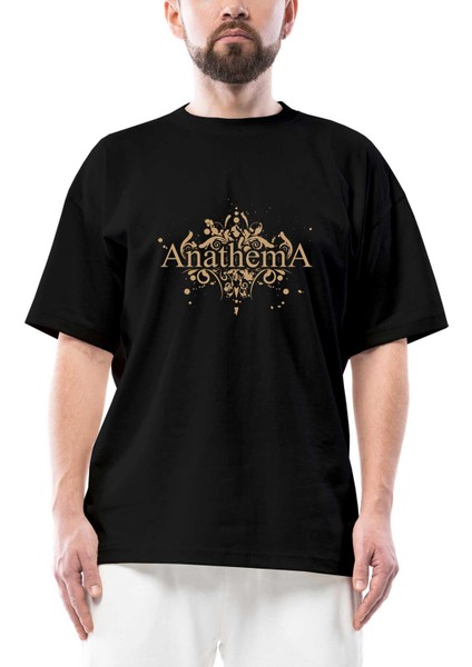 Anathema Design Oversize Siyah Tişört