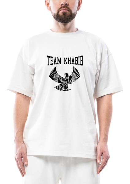 Khabib Nurmagomedov Team Essential 2 Oversize Beyaz Tişört