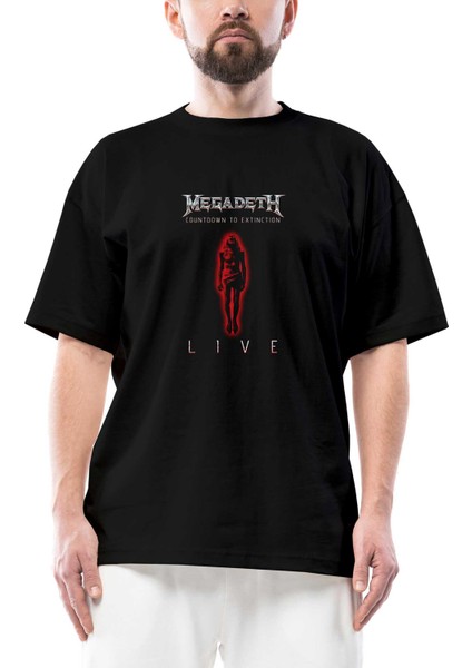 Megadeth Countdown To Extinction Live Oversize Siyah Tişört