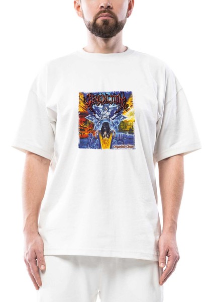 Benediction Organised Chaos Oversize Beyaz Tişört